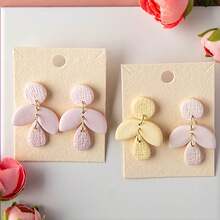 3 Pieces/Set Geometric Modeling Soft Clay Earring Mold, Petal Jewelry Pendant, Clay Modeling Cutting Mold, DIY Handmade Tool - White - View 2