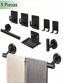 Stainless Steel Adhesive Square Bathroom Hooks Set, Reusable Multipurpose Bathroom Hooks For Home, Hotel, Hospital, Mall, Washable And Ideal For Storage And Organization - Please Choose - View 5