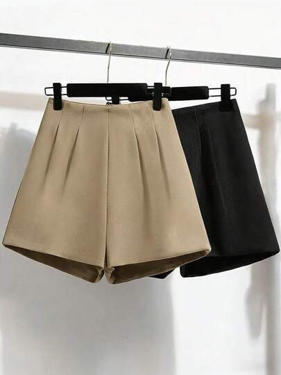 女士通勤工作服时尚百搭优雅纯色短款日常女士西装短裤