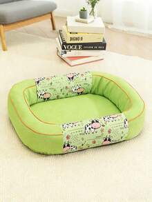 Breathable Pet Bed Suitable For Small & Medium Dogs/Cats, Cute Floral Print Washable Dog House, Soft Plush Soothing Type Dog Bed With Non-Slip Bottom, Comfortable Pet Cat Dog Bed For All Seasons - Multicolor - View 15