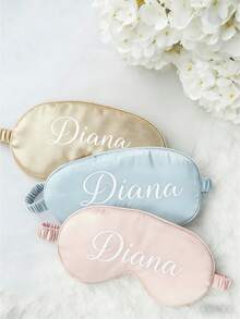 3pcs /Set Personalized Women's Fashion Custom Name Eye Mask Set, Including A Hair Tie And Storage Bag,Can Be Customized With Your Name - Multicolor - View 6