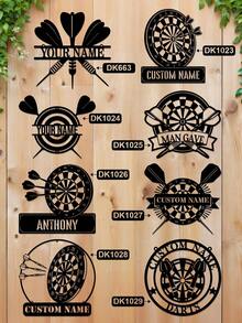 1 pieza Decoración de pared de metal personalizada para juego de dardos, logotipo con nombre personalizado de jugador de dardos, regalo para amantes de los dardos, regalo personalizado de diana de dardos, decoración de pared de metal para club de dardos, letrero de diana de bar, decoración de sala de juegos, decoración de garaje, decoración del hogar, decoración de pared, decoración de habitación, decoración de sala de estar, regalo de Navidad - Multicolor - Ver 4