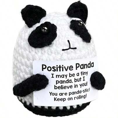 1pc Positive Energy Crocheted Panda, Mini Positive Energy Crocheted Animal Gift Suitable For Parents, Family, Friends And Couples, Unique Birthday Gift, Suitable For Women, Men, Nurses And Teachers Handmade Decor