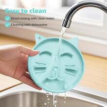 Silicone Slow Feeder Dog Bowls, Interactive Puzzle Pets Dry/Wet Food Training, Keeps Dogs Cats Busy, Prevents Puppy Overeating Cyan, 0.8 Cup - 0.8 杯 + 青色 - 查看 8
