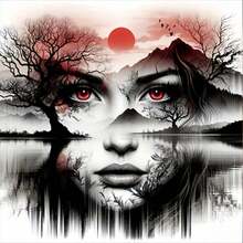 5D钻石画套装 - 全圆钻，人像风景图案，亚克力工艺套装，无框创意钻石画套装，家居装饰 - 圓鑽 - 查看 2