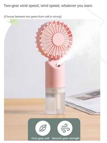 Mini Handheld Mist Fan, Portable Electric Fan, 2-Speed Adjustment, Desktop Fan For Summer, Humidifying & Cooling, Suitable For Indoor/Outdoor Camping, Student Rechargeable Fan, Skin Hydration, Must-Have For Enthusiasts - Handheld - View 3