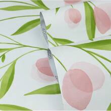 1卷粉色郁金香图案自粘壁纸，多色壁纸，可移除乙烯基墙贴，适用于客厅、卧室、厨房墙面装饰。直接粘贴，可移除壁纸，尺寸45厘米*500/300/100厘米 - 粉紅色 - 查看 11