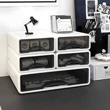 Set Of 5 Desk Drawer Boxes Stackable Office Drawer Organiser Storage Box With Drawer A4 A5 Format Drawer Desk Organiser For Office School Stationerygtt - White 4m1l - View 2