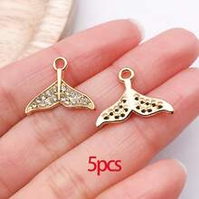 5/30 Peças Sortidas de Encantos de Animais Marinhos de Cristal e Strass, Tartaruga, Concha, Estrela-do-mar, Peixe, Pingentes Pendurados para Pulseiras, Colares, Brincos, Fabricação e Artesanato - Multicolorido - Visão 15