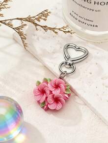 1个/5个装女士蛋形花三色紫罗兰树脂吊坠包包配件，钥匙扣粉色/白色/黄色/紫色/玫瑰粉色魅力汽车钥匙扣/手机/钱包/手提包/背包/三花DIY手机壳钥匙扣背包吊坠包包配件，夏季背包吊坠婚礼配件，钱包吊坠配件，女友生日礼物 - 明亮 - 查看 10