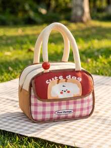 Thickened Aluminum Foil, Thermal Insulation Tote, Water-Resistant Interior, Reusable Bento Pouch, Smooth Zipper, Thick Padded Handle, Durable Canvas. - Multicolor - View 6