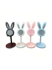 1pc Adjustable Cute Rabbit Phone Holder, Suitable For All Phones, Desktop Decor, Workspace Accessory, Funny Design Office Desk Accessories Desk Accessories Office Supplies Office Accessories - Multicolor - View 7