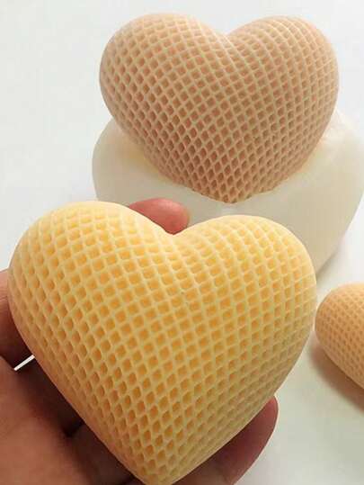 1pc Medium Size Heart-Shaped Woven Aroma Candle Silicone Mold DIY Valentine's Day Plaster Fragrance Stone Home Decor Mold For Holidays, Valentine's Day, Mother's Day