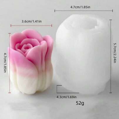 1pc Tulip Shaped Silicone Candle Mold DIY Tulip Aroma Stone Plaster Diffuser Home Decor Silicone Mold