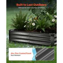 2 Pack Galvanized Raised Garden Beds, 8 X 4 X 1 Ft, Rectangular Metal Planter Boxes Kit Outdoor, Bottomless Elevated Planting Box With Gloves, Alu-Zinc, For Growing Flowers Vegetables, Dark Gray - Bộ 2 món màu xám đậm, kích thước 8*4*1ft - Xem 5