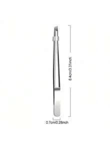 1/2pcs High Quality Stainless Steel Eyebrow Tweezers, Ingrown Hair Removal Tweezers, Slanted Eyebrow Tweezers, Facial Care Tools - View 3