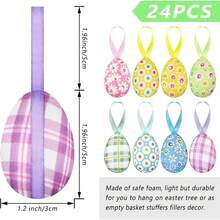 Nouveaux œufs décoratifs de Pâques, œufs enveloppés de mousse, ornements et jouets décoratifs d'œufs de Pâques - Multicolore - Voir 6