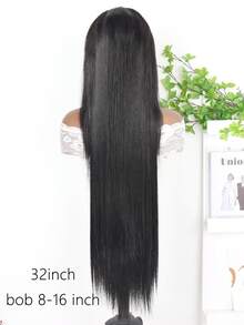 13x4 直发蕾丝前假发，真人混纺发，180% 密度，预先拔毛，带婴儿发，透明，6-36 英寸，无胶巴西发，女士款，自然黑（混纺假发 - 真人发和合成纤维混合）假发/女士真人混纺假发/真人混纺蕾丝前假发/无胶假发/漂白发结/预先拔毛/蕾丝假发/提升您的造型/增强自信/完美礼物 - SNatural - 查看 3