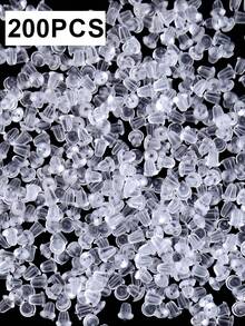 200/600个耳钉背扣，10种款式透明塑料耳钉金属橡胶硅胶耳钉背扣子弹头耳堵替换套装，适用于鱼钩耳钉、耳环 - Earring Backs - 查看 10