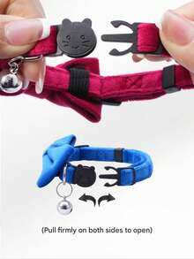 Adjustable Velvet Bow Tie Dog Collar, Metal Buckle Puppy/Cat Collar, Durable Cute Pet Collar Gift, Suitable For Small, Medium And Large Dogs - Multicolor - View 6