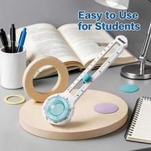 1 Piece Of 360° Mini Circular Cutter, With A Diameter Range Of 2-20 Cm. Craft Supplies, 360° Adjustable Cutter, Back To School, Stationery, School Essential. It Is A Lightweight Rotating Compass And A DIY Card Cutting Tool, Suitable For Study And Office Use. - Multicolor - View 2