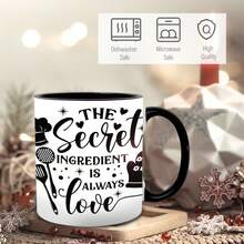 [Envío en 24 horas a nivel local en México]1 unidad, El ingrediente secreto es siempre el amor, Taza de cerámica de 11 oz, Diseño de caligrafía vintage, Adecuada para cocina, repostería, Dayo del Maestro, Día de la Enfermera, Día de la Madre, 250º Aniversario, Vaso térmico, Almacén local, Regalos para hombres y mu - Imagen 1 PCS - Ver 3