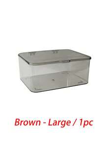 Hộp đựng trang sức bằng acrylic trong suốt, có thể xếp chồng lên nhau, có nắp gập, chống bụi, dùng để đựng kẹp tóc, băng đô, dây buộc tóc, ghim cài tóc và các phụ kiện nhỏ, thích hợp cho bàn trang điểm, tủ quần áo, phòng tắm, hoặc làm quà tặng. - Trong sáng - Xem 14