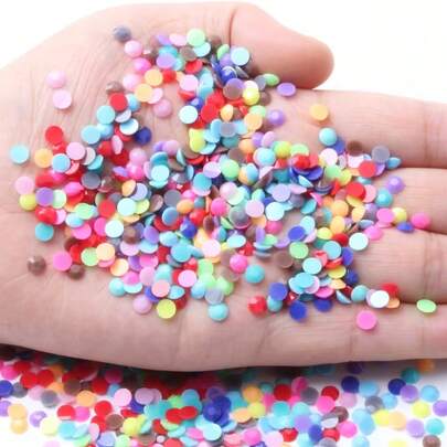 500pcs/Bag 5MM Flat Resin Rhinestones, Multi-Color Jelly Bottom Candy Color Nail Art Decorations, DIY Phone Jewelry Accessories
