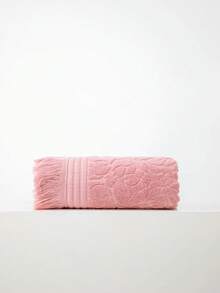 1件裝粉色純棉薄款浴巾/小毛巾/手帕，歐式花卉圖案，快乾吸水，男女通用，適合四季，適用於浴室、旅行、度假、禮品、學校、飯店與居家使用 - 粉色 - 查看 7