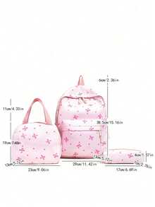 New Butterfly Print Laptop Backpack, Suitable For Elementary, Middle And High School Students - Pink - View 9