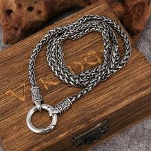 Collar de hueso de dragón con diseño de serpiente trenzada de 4 mm para hombres - Joyería minimalista, ideal para regalar - Acero - Ver 2