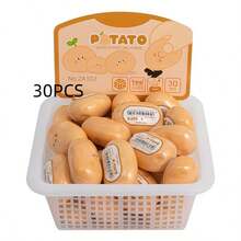 Cute Potato Shaped Erasers - Inspired By Tomato To Potato Design, Office Supplies - Realistic French Fry And Salad Erasers, Oval Shape (No Residue) - Fun Stationery Accessories - Khaki - View 9