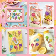 500PC Laser Ice Cream Laser Sweet Cone Sticker Roll Gift Decoration Envelope Sealing Sticker - Multicolor - View 5