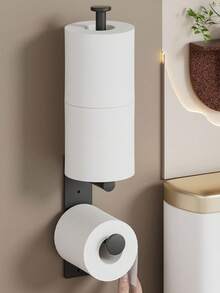 1PC Multi-Functional, Drill-Free Wall-Mounted Tissue Holder Is Suitable For Home Bathrooms, Hotels, Kitchens, And RVs. It Can Hold Rolls Of Paper, Watches, And Other Small Items. - Multicolor - View 6