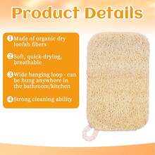 Juego de utensilios de cocina de esponja de luffa natural, utensilios de cocina de luffa, esponja para la cocina, esponja natural para utensilios de cocina, no dañará los utensilios de cocina - A - Ver 3