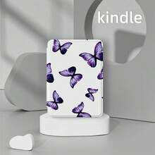 适用于 7/6.8/6 英寸 Kindle Paperwhite（第 12/11/10/7/6/5 代 - 2024 年款）的紫色蝴蝶图案保护套，Kindle 电子阅读器 Colorsoft Signature Edition 配件，优雅简约的保护套，轻薄便携，适合作为礼物赠送给同事和朋友。 - 彩色 - 查看 12