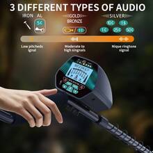Detector de metales profesional para adultos Detector de oro preciso con pantalla LCD Bobina de búsqueda impermeable 2 modos de trabajo Perfecto para monedas de oro, plata y búsqueda de tesoros con auriculares Pala de metal - Negro - Ver 3