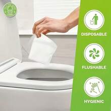 50pcs Dissolvable Disposable Toilet Seat Covers, Convenient Travel Toilet Paper Pads - Multicolor - View 5