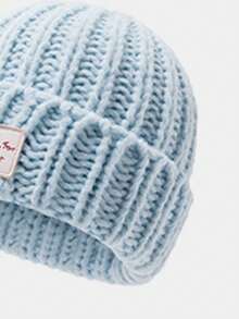 CAMEL CROWN Autumn/Winter Knitted Hat, Warm Wool Hat, Thick Fleece Headband, Elastic Band Wind-Resistant Fashionable Hat - Clear Blue - View 3