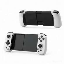 White Black Gamepad D6 Wireless Bluetooth Mobile Gaming Controller With Hall Effect Sticks, Stretchable Ergonomic Handle, 6-Axis Motion Sensing, Low-Latency Precision Control, Adjustable Gamepad For Android, IOS & Tablet Gaming Spring Gift Birthday - Black and White - View 2