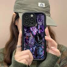 Bonnie, morado, oscuro, psicodélico, terror, arte.funda de teléfono Fundas compatibles con ,Apple,VIVO,OPPO,,, y Honor.Fabricadas en silicona TPU,ofrecen protección contra golpes y caídas. - Negro - Ver 3
