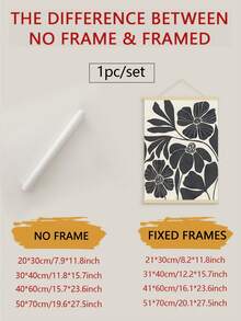 1幅抽象植物可打印艺术画，米黑色墙面装饰画，中性米色植物可打印艺术画，花卉植物海报，无框 - 彩色 - 查看 2