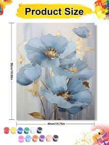 16x20英寸/40x50厘米蓝色罂粟花DIY数码油画画布，手工制作，家居装饰，节日礼物，情人节礼物，感恩节礼物，复活节礼物 - 40*50厘米 - 查看 9