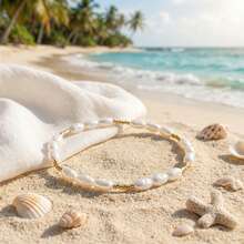 1PC Fashionable And Simple Rice Bead Interval Faux Pearl Bracelet, Faux Pearl Bead Bracelet, Rice Bead Elastic Bracelet, Gift For Girlfriend, Birthday Gift, Best Friend Gift, Anniversary Gift - Multicolor - View 3