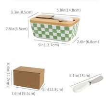 1-Pack - Ceramic Butter Jar With Lid (Butter Knife Included) Can Be Used As A Household Cheese Storage Box, Butter Dish, Food Storage Container, Airtight Butter Container, Suitable For Storing Kitchen Butter And Other Kitchen Gadgets. - View 7