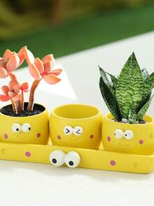 Creative Indoor Easy-Care Desktop Mini Succulent Micro Landscape Potted Plants - A - View 3