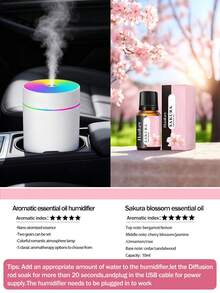 Mini Aromatherapy Humidifier, USB Powered With Color LED Lights, Aromatherapy Diffuser, Portable And Quiet, Suitable For Home, Office, And Room Use. - Multicolor - View 25
