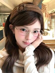 1pc Women's Fashion Elegant High-Grade Pearl Rimless Cat Eye Glasses, Suitable For Daily Decoration, Reading, Office Eye Protection - Multicolor - View 5