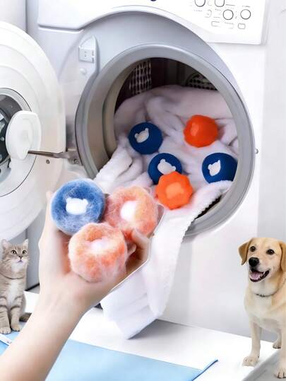 30pcs/15pcs/10pcs Pet Hair Cleaning Balls. Fluffy And Soft, Non-Stick, Reusable, Durable. Effectively Collect Dust On Clothes And Bedding. Must-Have For Pet Owners, Enhancing Laundry Experience. Suitable For Washing Machine Drum, Cat/Dog Hair Remover (Random Color), Fabric Defuzzer, Reusable Washing Machine Hair Collector, Hair Catcher, Laundry Balls, Dryer Balls, Pet Hair Remover (Blue, Orange), Laundry Supplies, Gifts For Women, Gifts For Men, Household Gifts