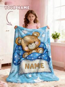 1pc Personalized Custom Blanket, Text Blanket, Wall Hanging, Suitable For Adults, Personalized Blanket, Personalized Throw Blanket, Suitable For Mother's Day, Father's Day, Graduation Ceremony, Personalized Gift, Gender-Neutral - Multicolor - View 7